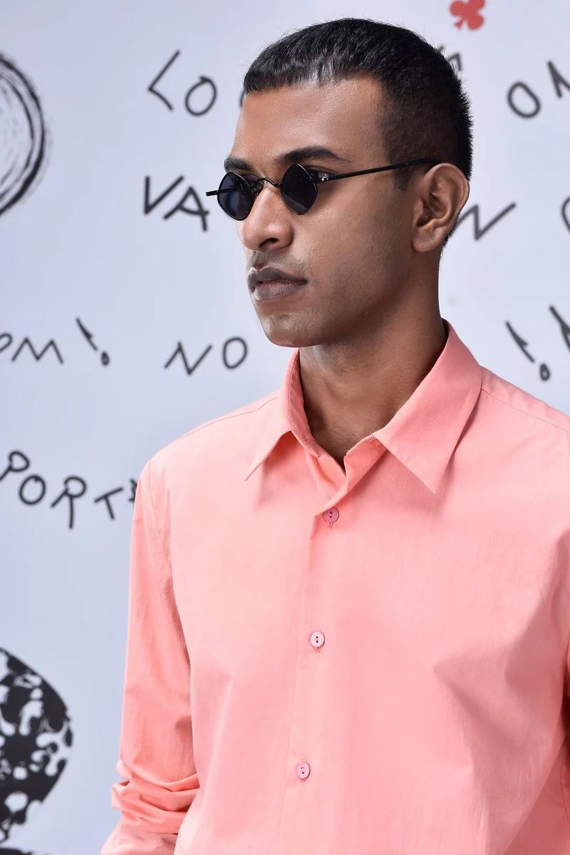 جينات ليكوانت هيمانت قميص رسمي مالمال بقصة عادية بيج روزي